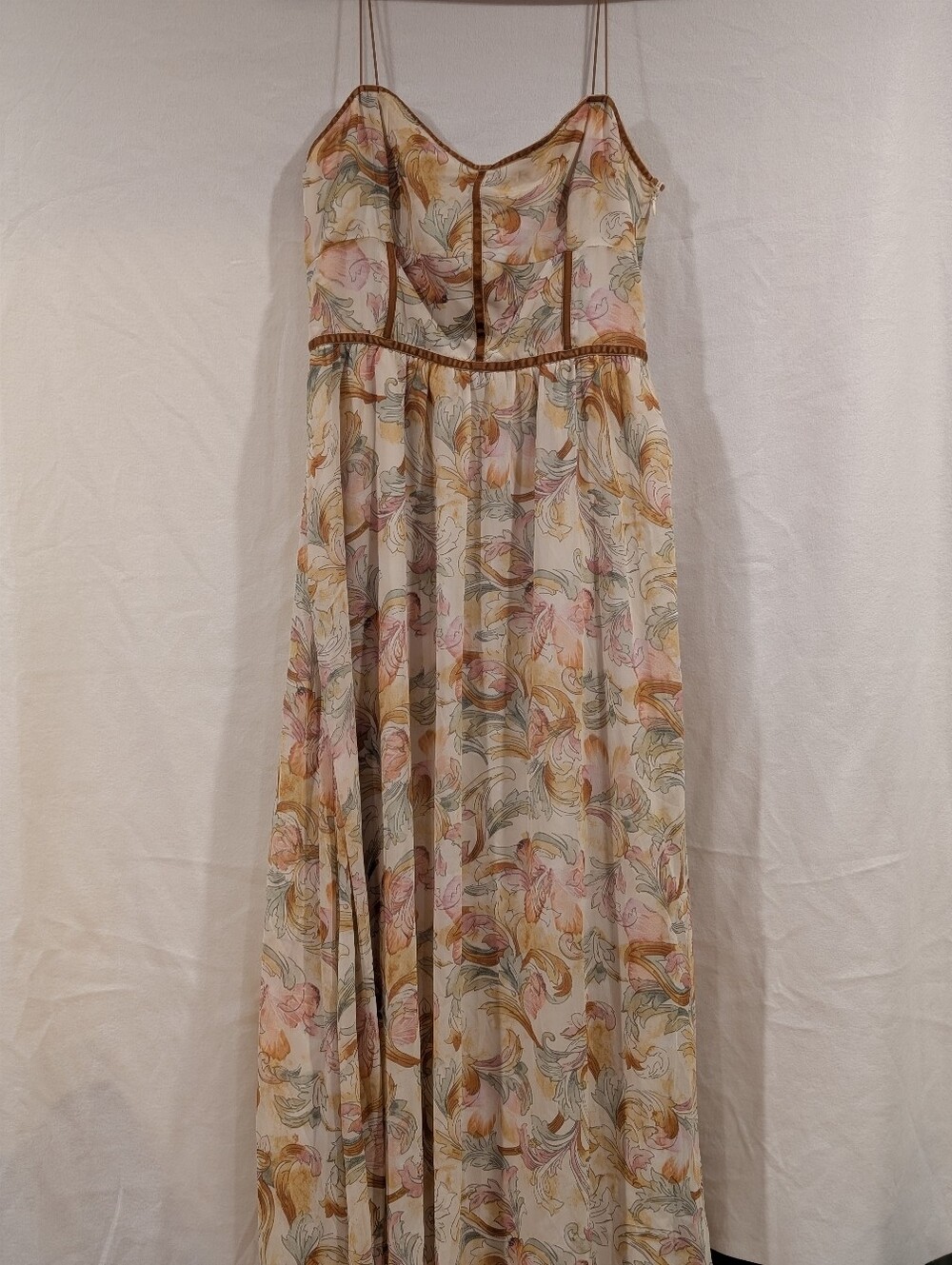 NWT 12th Tribe Floral Paisley Maxi Dress | Size M Spaghetti Straps Corset Lines